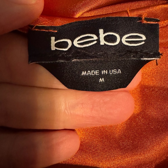 Bebe Satin Cowl Neck Slip Midi Dress - size M - Picture 7 of 7